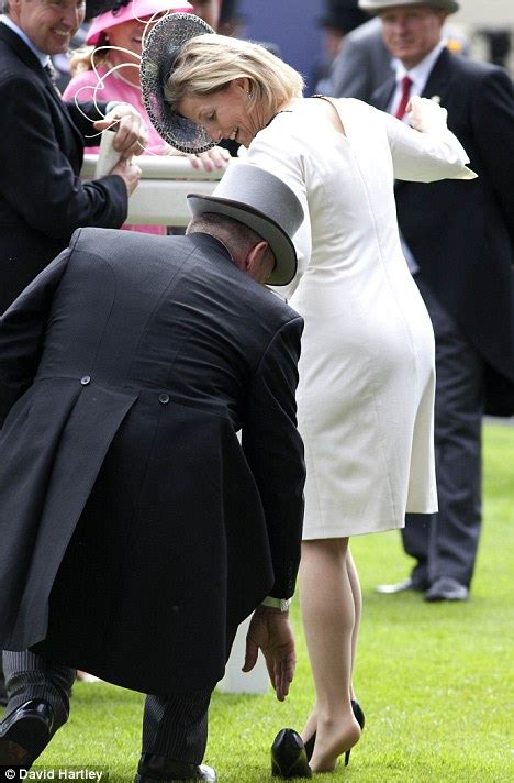 Sophie Countess Of Wessex Cant Stop Giggling After Losing Her Heel In Soft Grass At Royal