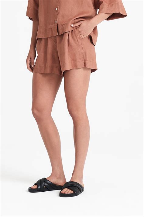 Nude Lucy Lounge Linen Short Terracotta Stylerunner