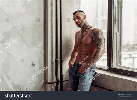 Fashion Portrait Sexy Naked Male Model Stock Photo Edit Now 1197610903