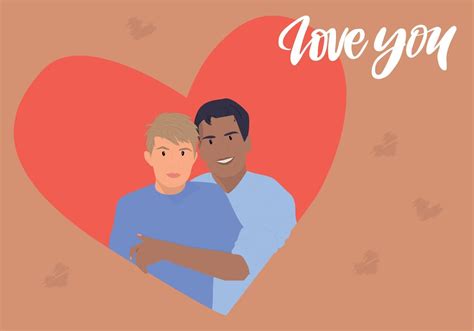 Valentine S Day Gay Couple Vector Art At Vecteezy