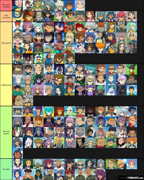 Inazuma Eleven Personnages Tier List Maker TierLists