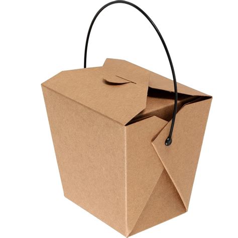 16oz 26oz 32oz Custom Printed Kraft Paper Noodle Box With Handle Disposable Wholesale Take Away