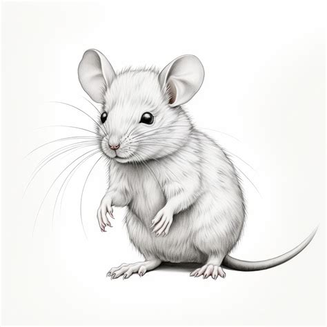 Premium AI Image | Detailed Illustration Of A White Mouse In Realistic