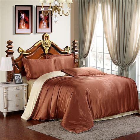 New 100 Pure Satin Silk Bedding Set Home Textile King Size Bed Set Bed