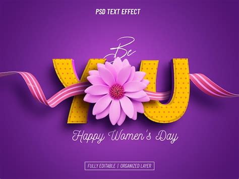 Premium PSD International Womens Day Text Effect