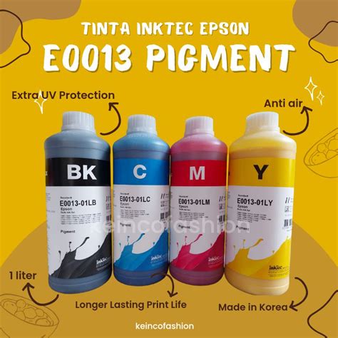 Jual TINTA PIGMENT INKTEC ORIGINAL E0013 FOR EPSON KEMASAN 1 LITER