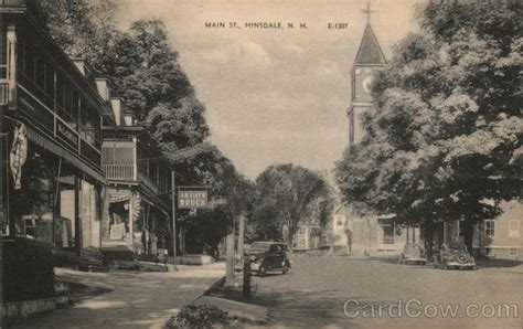 Main St Hinsdale Nh Postcard