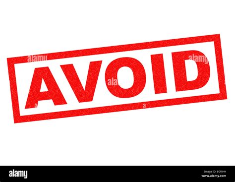 avoid red rubber stamp   white background stock photo alamy