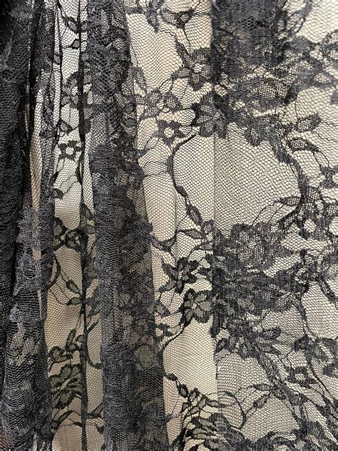 New Black Stretch Lace Fabric Lingerie Lace Way Stretch Soft Etsy