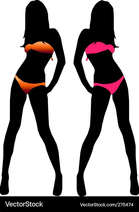 Bikini Woman Silhouette Royalty Free Vector Image
