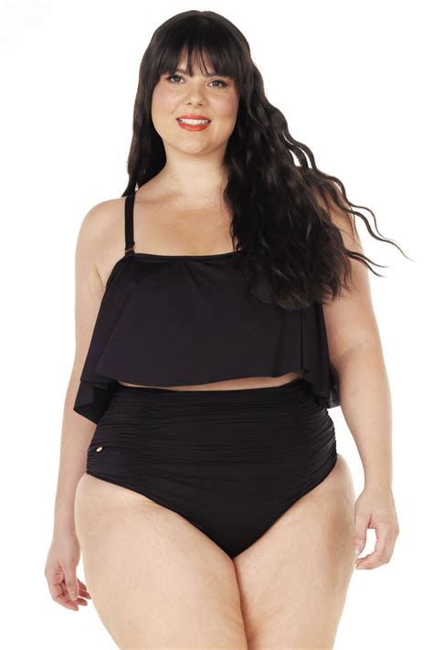 BIQUÍNI PLUS SIZE TOP CIGANINHA E HOT PANT PRETA AUDAZ MODA AUDAZ MODA PLUS SIZE