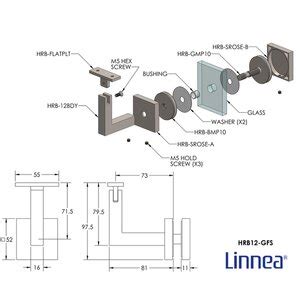 Hand Rail Brackets Collection Square Mount Base And Squared Arm With