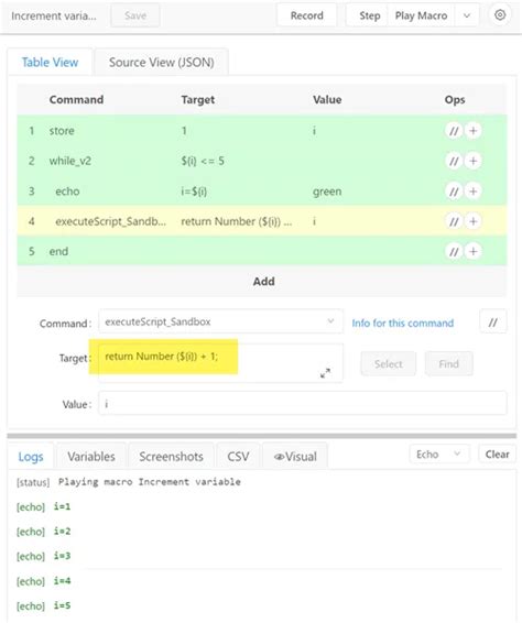 While Endwhile Flowcontrol Selenium Ide Commands Tutorial