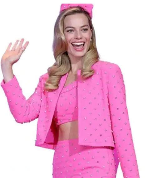 Margot Robbie Barbie 2023 Pink Jacket Real Leather Jackets