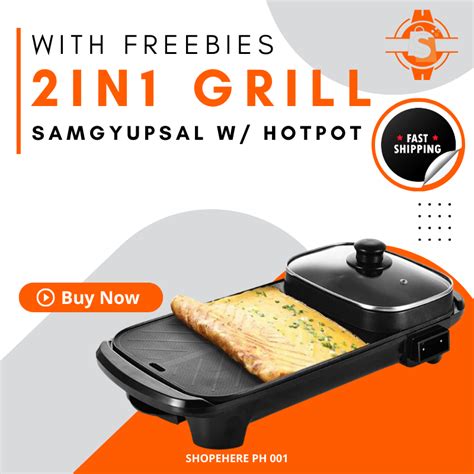 Electric In Bbq Grill With Hot Pot Korean Samgyupsal Shabu Shabu Bbq Grill Shopee Philippines