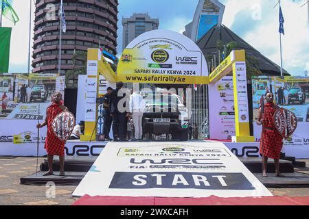 President William Ruto Flagging Off Rally Cars During The Launch Of The