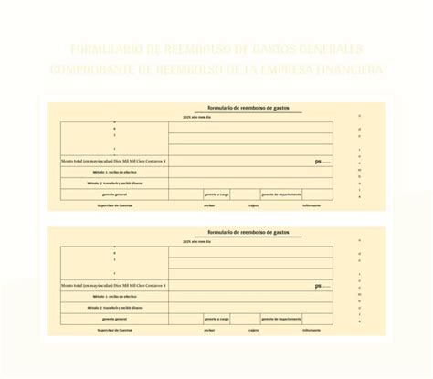 Plantilla De Excel Formulario De Reembolso De Gastos Generales