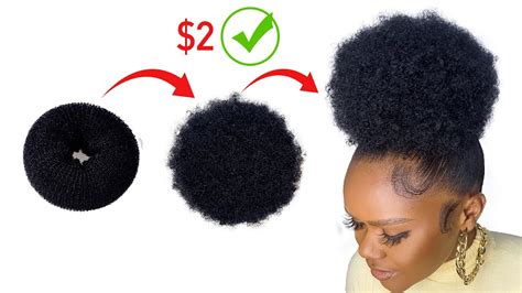 Wow Diy Afro Bun Hairstyle On A Budget Youtube