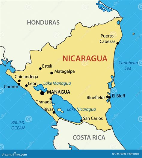 Nicaragua Map Royalty-Free Stock Image | CartoonDealer.com #7129138