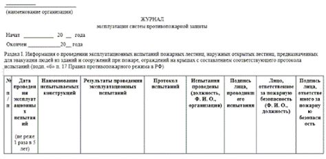 Как заполняется журнал эксплуатации систем противопожарной защиты и ...