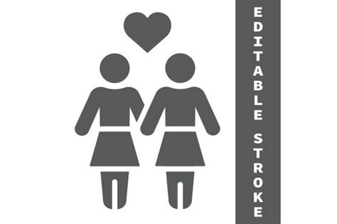 Lesbian Couple Glyph Icon Graphic By Fox Design Creative Fabrica