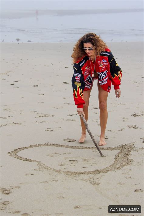 Blanca Blanco In A Red Racing Jacket And Matching Bikini Bottoms AZNude