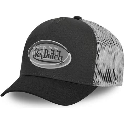 Von Dutch Adec Blk Black And Grey Trucker Hat Caphunters It