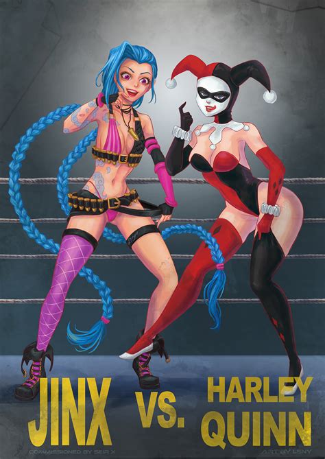 Jinx Vs Harley Quinn By Lenydrawsx Hentai Foundry