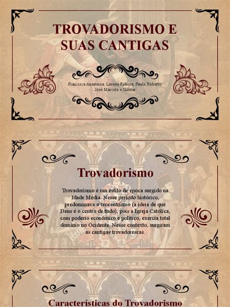 Principais Características Do Trovadorismo - O Trovadorismo e suas principais características representadas nas ...