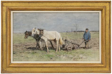 Anton Mauve Watercolours And Drawings For Sale The Plowman