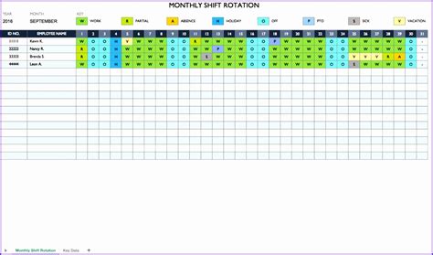 6 Rota Template Excel Excel Templates