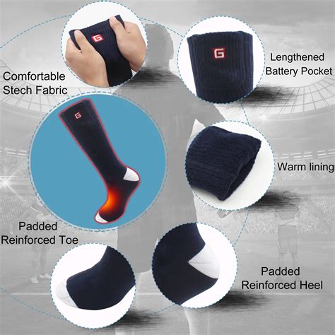 Electric Heated Socks Men, 3.7V Cold Winter Warm Skiing Socks