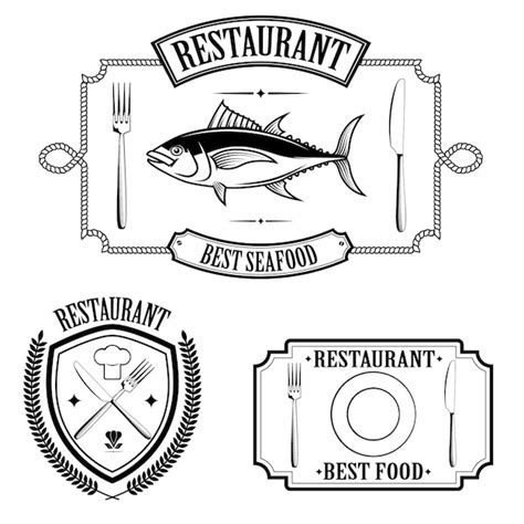 Premium Vector Logo For Restaurant Fast Food Places Set Of Elements