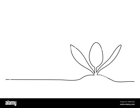 Sprout One Line Drawing Vector Illustration Stock Vector Image And Art