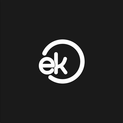 initials ek logo monogram  simple circles lines  vector art