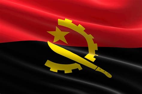 Premium Photo | Flag of Angola. 3d illustration of the angolan flag waving.