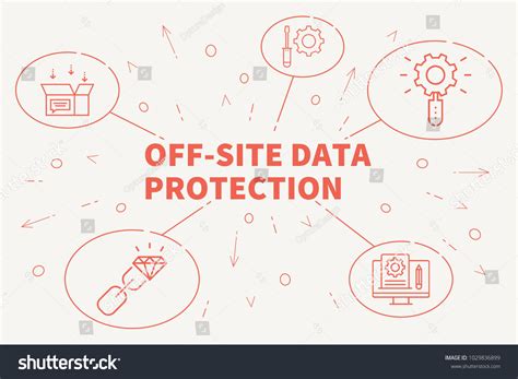 business illustration showing concept offsite data stock illustration