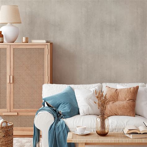 Papel De Parede Adesivo Cimento Queimado Nude Shopee Brasil