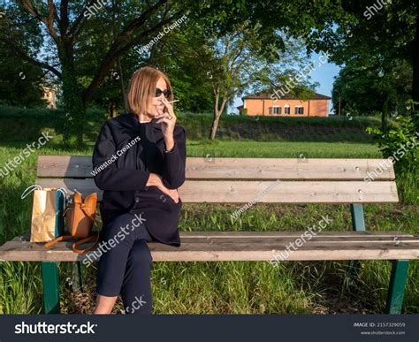 Adult Mature Woman Smoking Her Legs Stock Photo 2157329059 Shutterstock