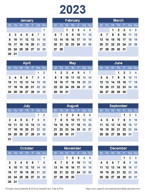 Download the Free Printable 2023 Yearly Calendar