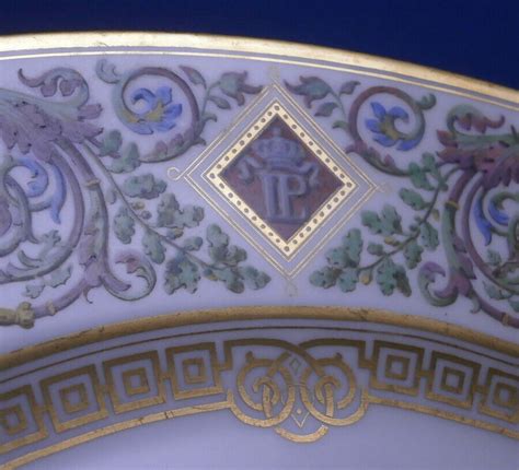 Antique 19thC Sevres Chateau Fountainebleau Porcelain Plate Porzellan