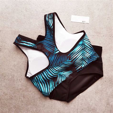 Floral Print High Neck High Waisted Two Piece Bikini Set Wti Design