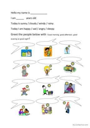 449 Greeting English ESL Worksheets Pdf Doc