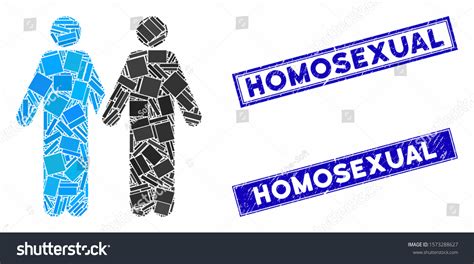 Mosaic Gay Couple Icon Rectangle Homosexual Stock Vector Royalty Free Shutterstock