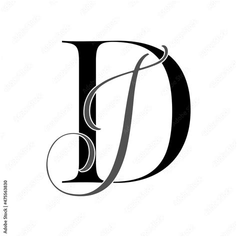 Vetor De Dj Jd Monogram Logo Calligraphic Signature Icon Wedding