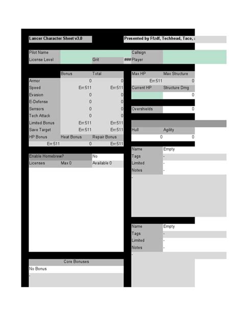 lancer character sheet     leisure