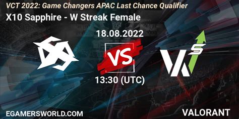 X10 Sapphire Vs W Streak Female 18 08 22 VALORANT VCT 2022 Game