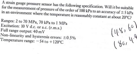Solved A strain gauge pressure sensor has the following | Chegg.com