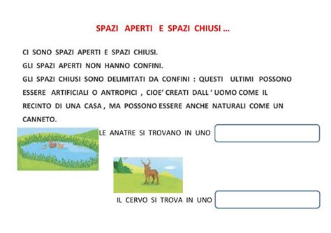 Spazi Aperti E Spazi Chiusi Worksheet Workbook School Subjects