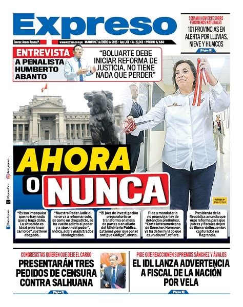 Portada Del Día Diario Expreso